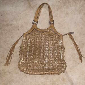 Luxury brand Kippys crystallized swarovski crystals tote shoulder bag metallic